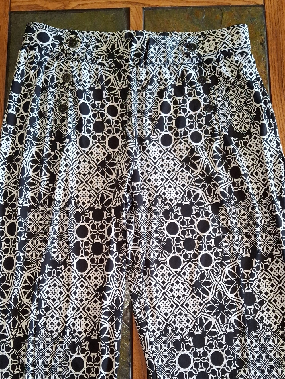 Robert Louis Black & White Geometric Pants